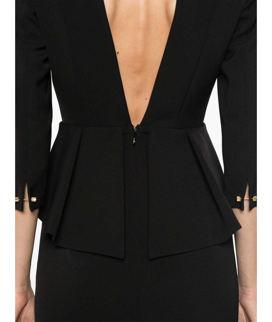 ELISABETTA FRANCHI Черное полиэстеровое вечернее платье, фото 4