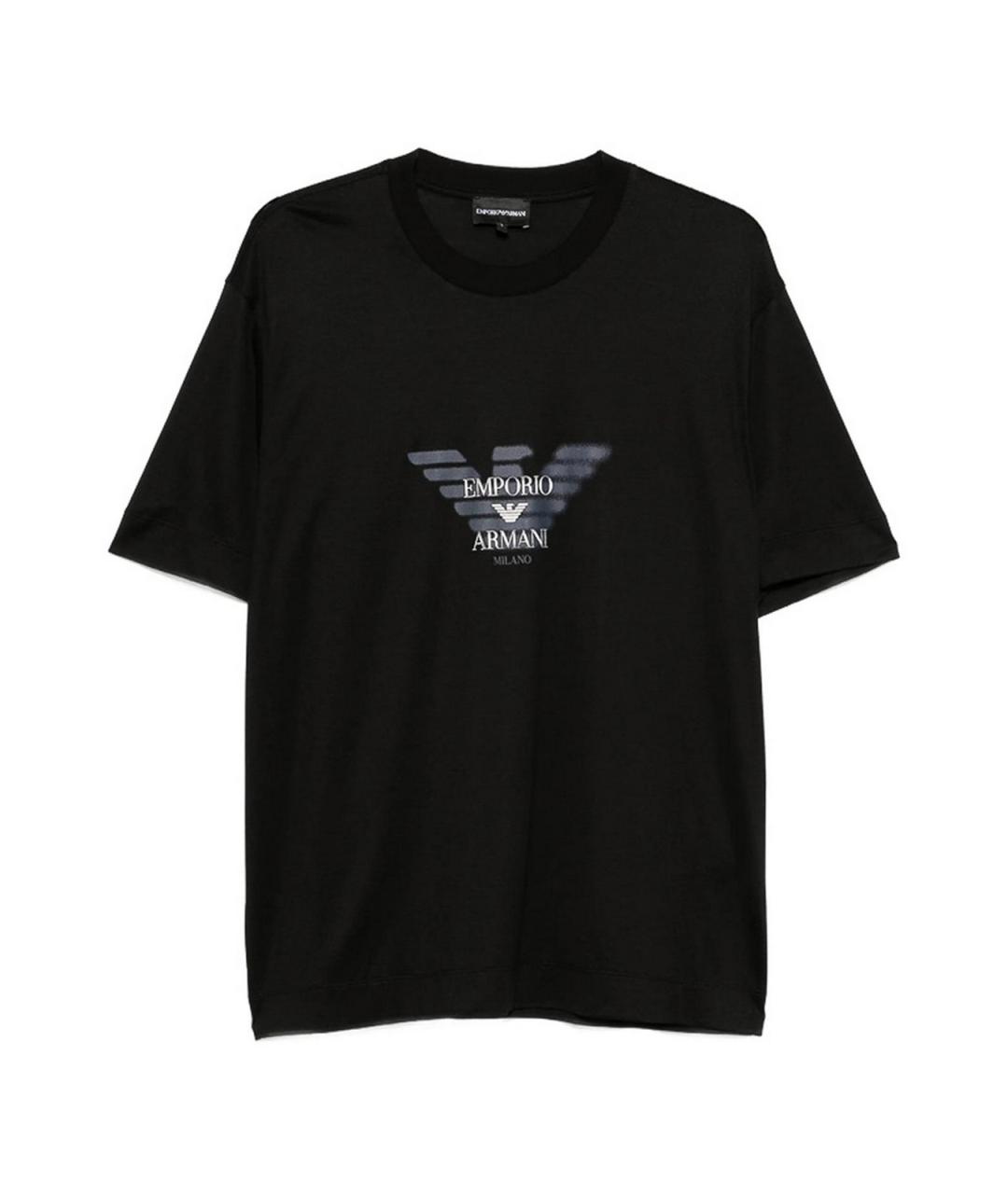EMPORIO ARMANI Черная хлопковая футболка, фото 1