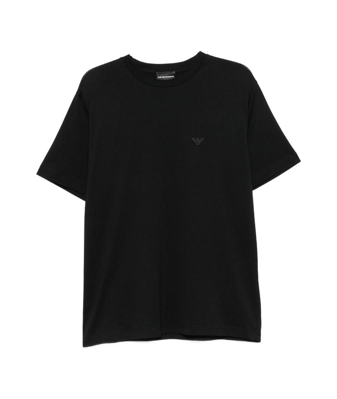 EMPORIO ARMANI Черная хлопковая футболка, фото 1