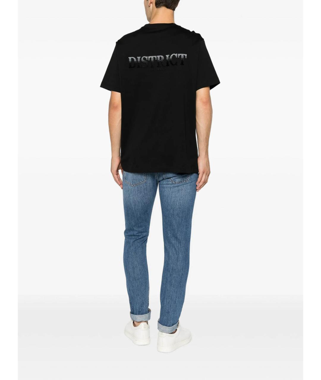 EMPORIO ARMANI Черная хлопковая футболка, фото 4