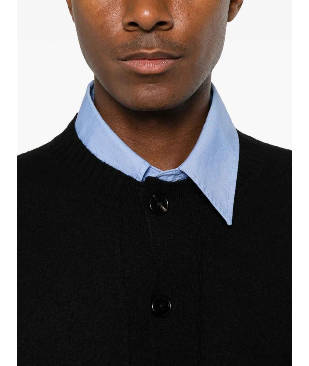 JIL SANDER Черный шерстяной кардиган, фото 2