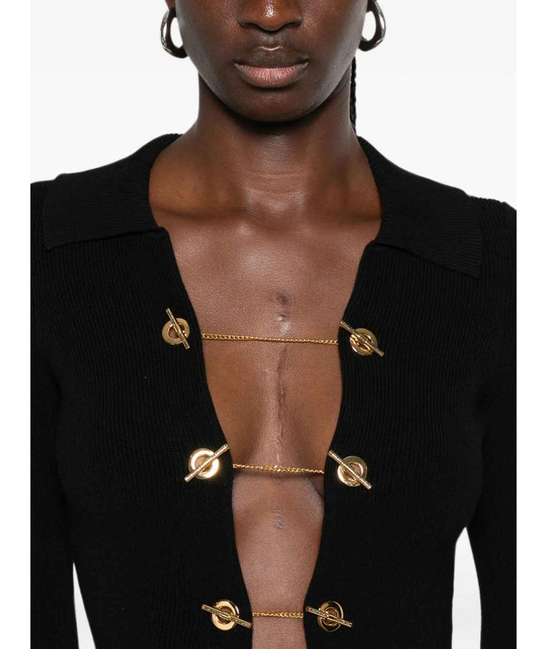 ELISABETTA FRANCHI Черное полиэстеровое коктейльное платье, фото 2
