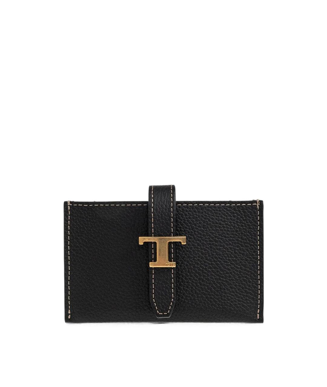 TOD'S Черный кожаный кошелек, фото 1