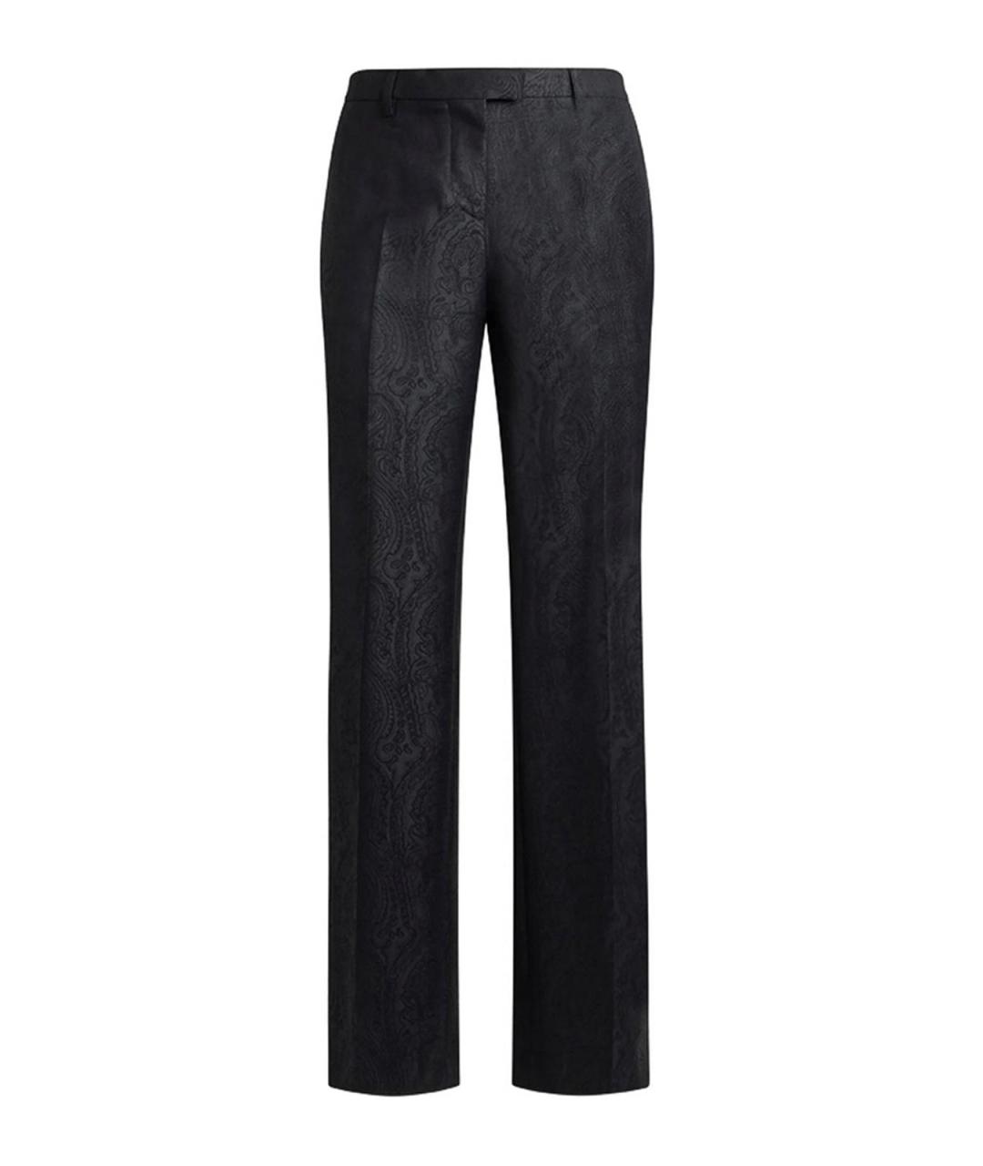 ETRO Черные шерстяные прямые брюки, фото 1