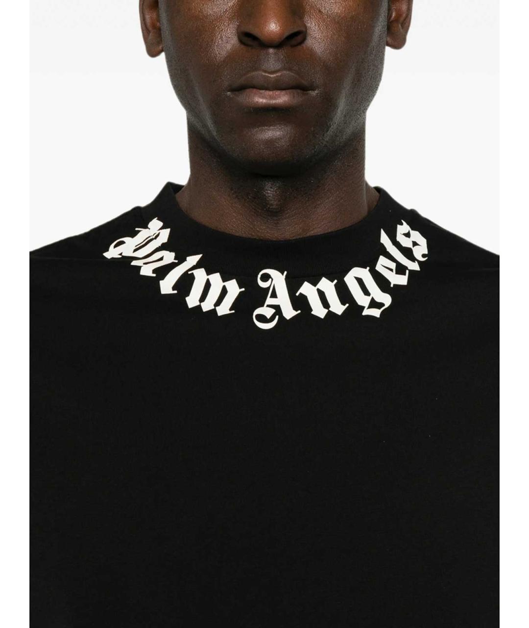 PALM ANGELS Черная хлопковая футболка, фото 4