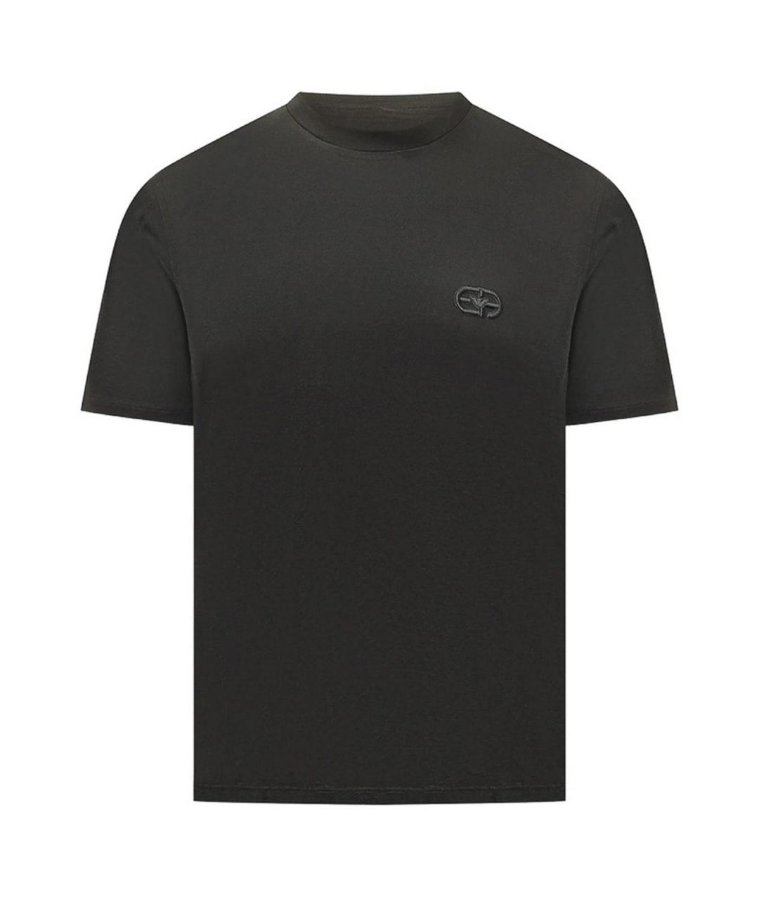 EMPORIO ARMANI Черная хлопковая футболка, фото 1