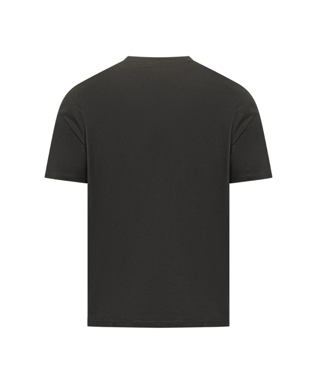 EMPORIO ARMANI Черная хлопковая футболка, фото 2