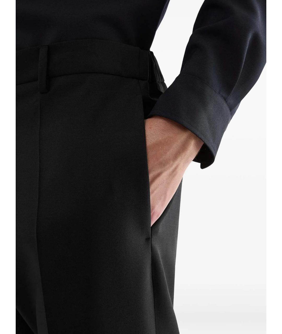 JIL SANDER Черные хлопковые повседневные брюки, фото 3