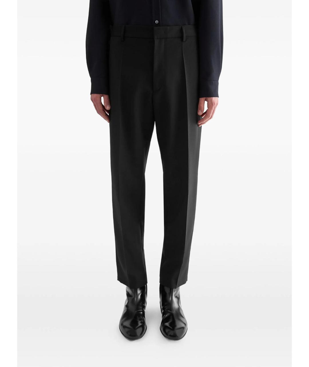 JIL SANDER Черные хлопковые повседневные брюки, фото 2