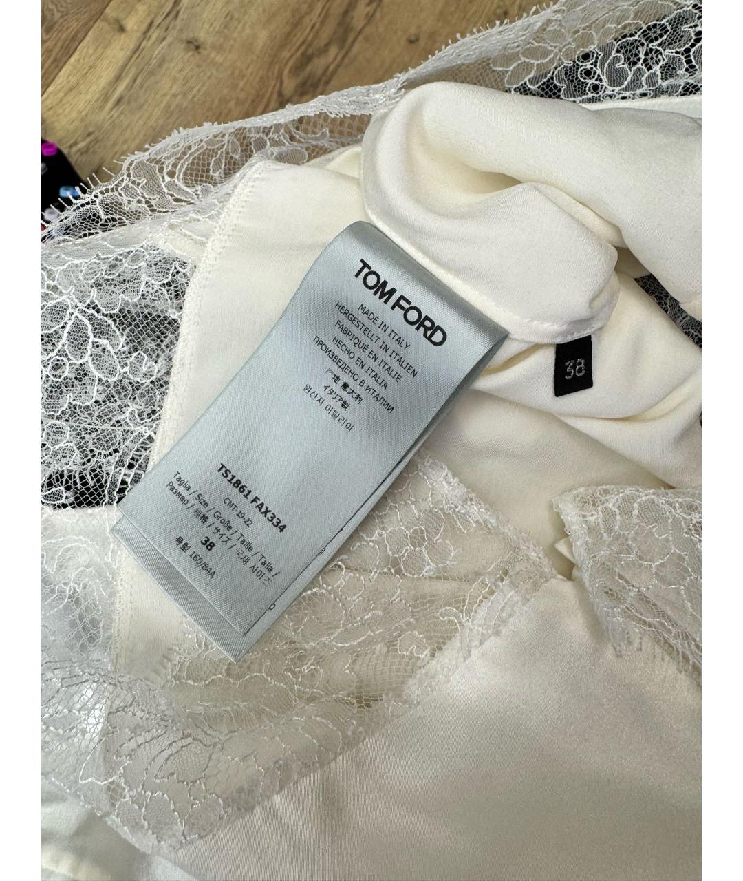 TOM FORD Белая шелковая майка, фото 5