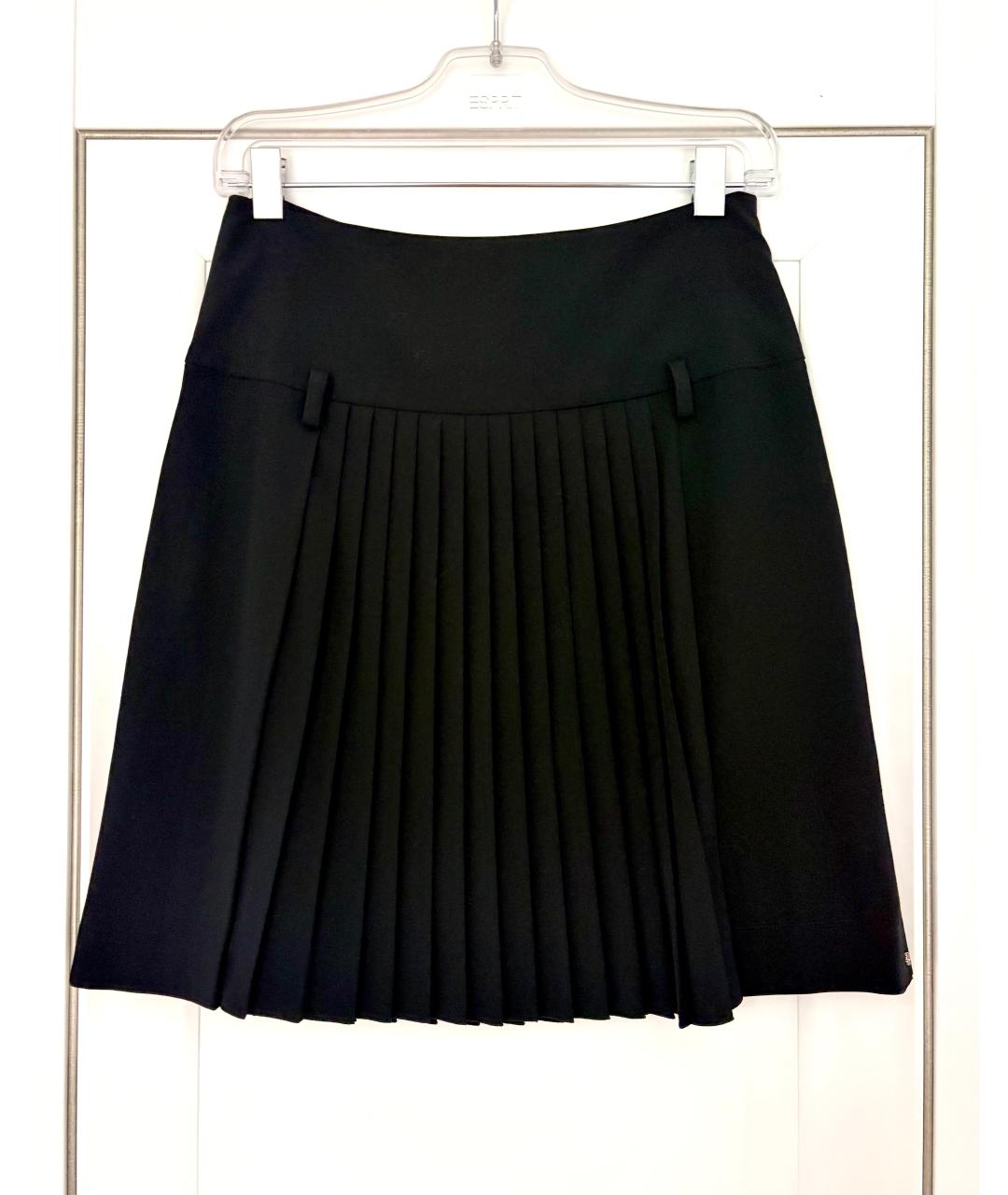 SPORTMAX Черная вискозная юбка мини, фото 5