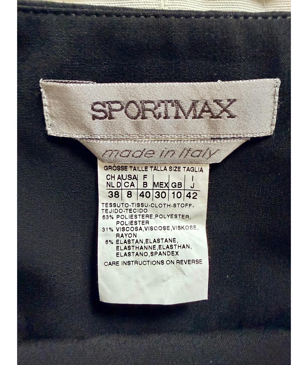 SPORTMAX Черная вискозная юбка мини, фото 3