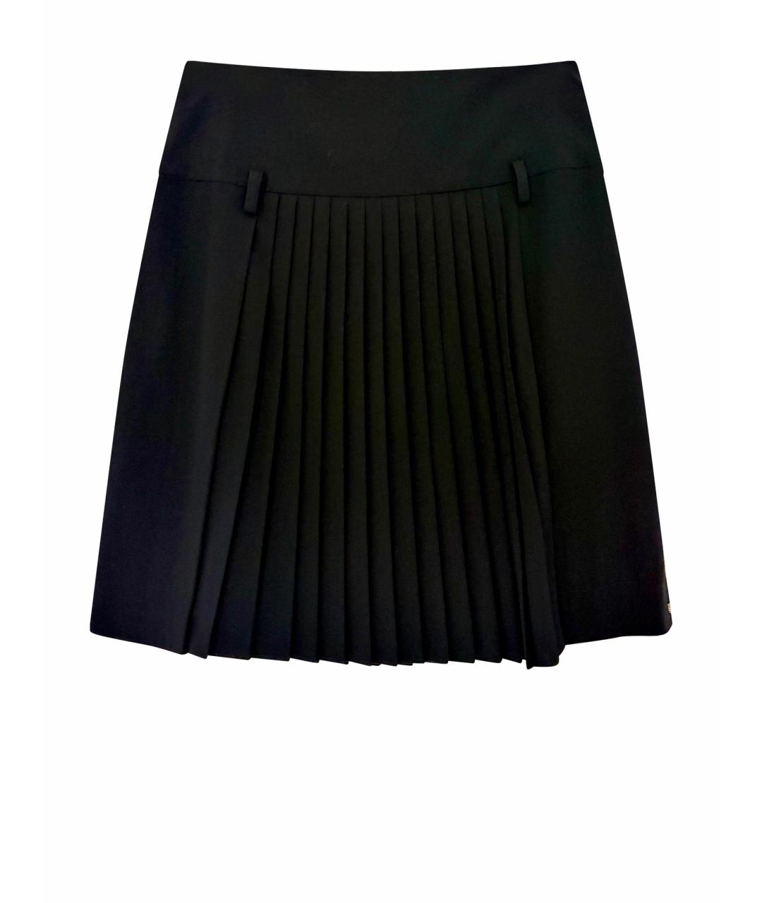 SPORTMAX Черная вискозная юбка мини, фото 1