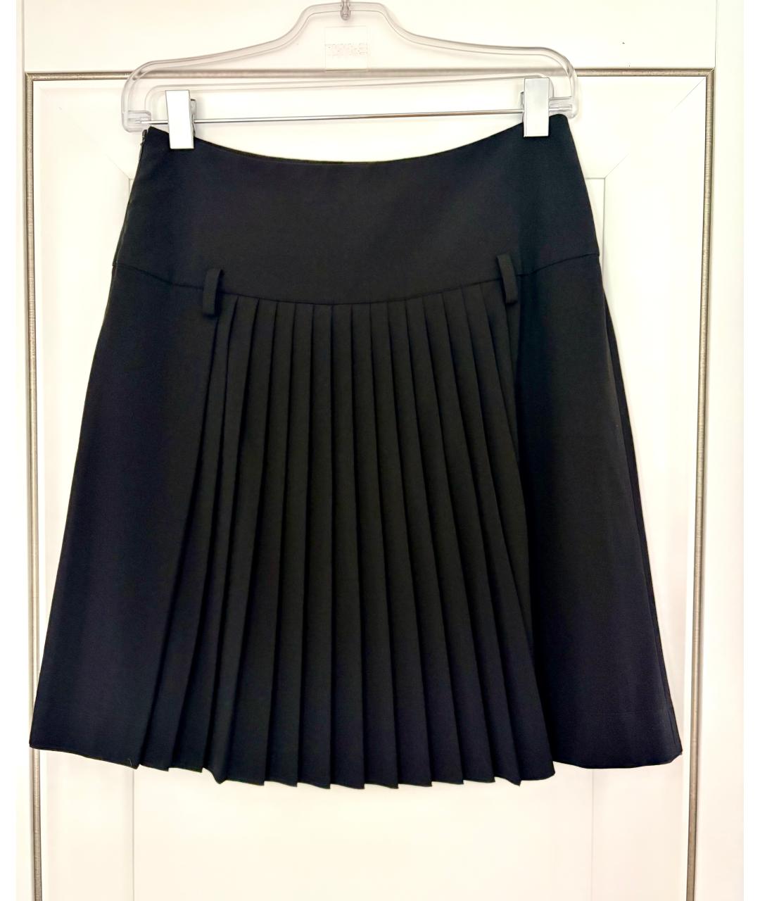 SPORTMAX Черная вискозная юбка мини, фото 2