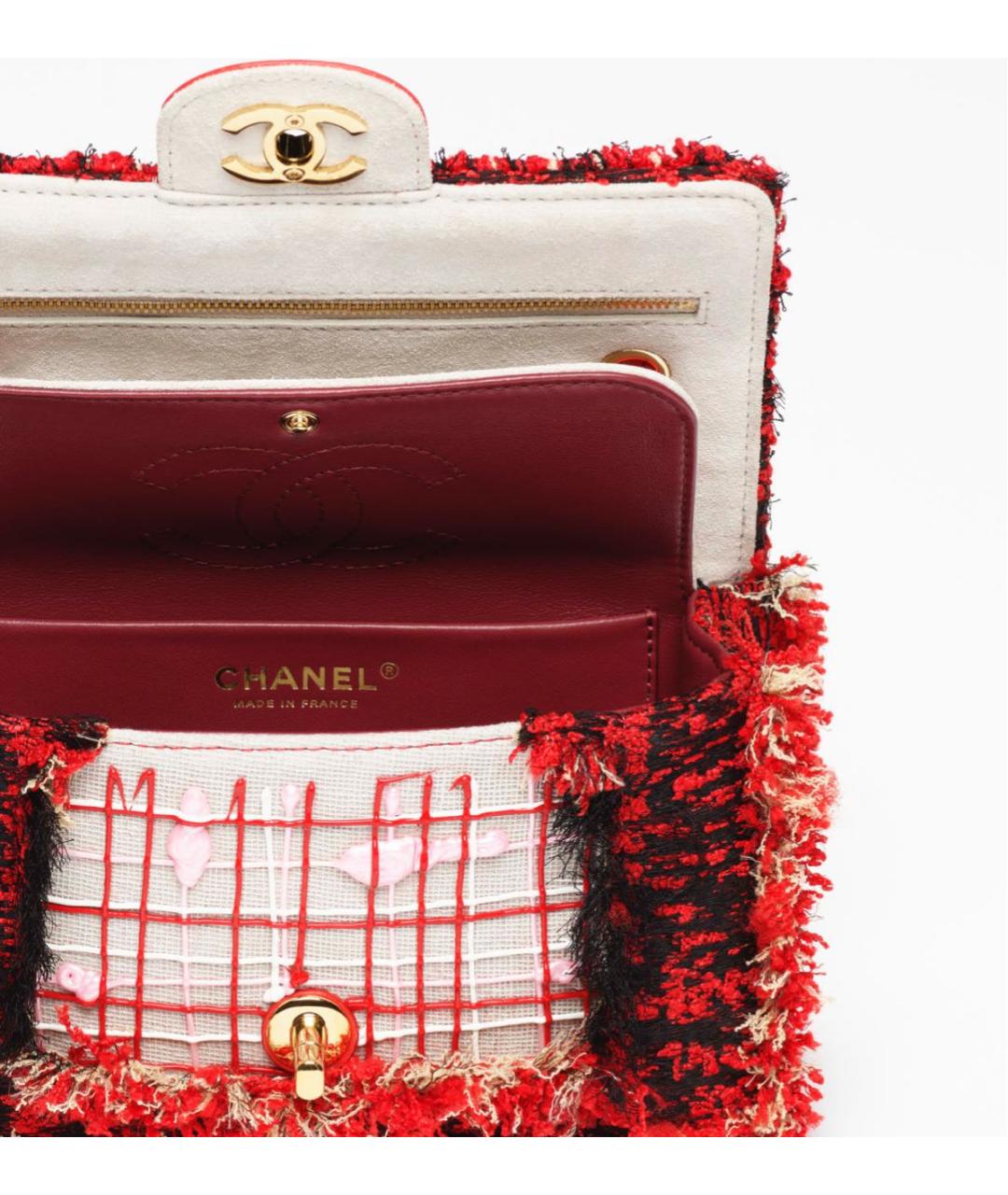 CHANEL Красная льняная сумка через плечо, фото 3