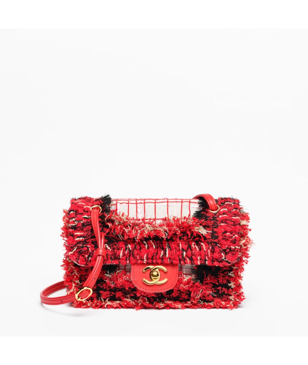 CHANEL Красная льняная сумка через плечо, фото 5