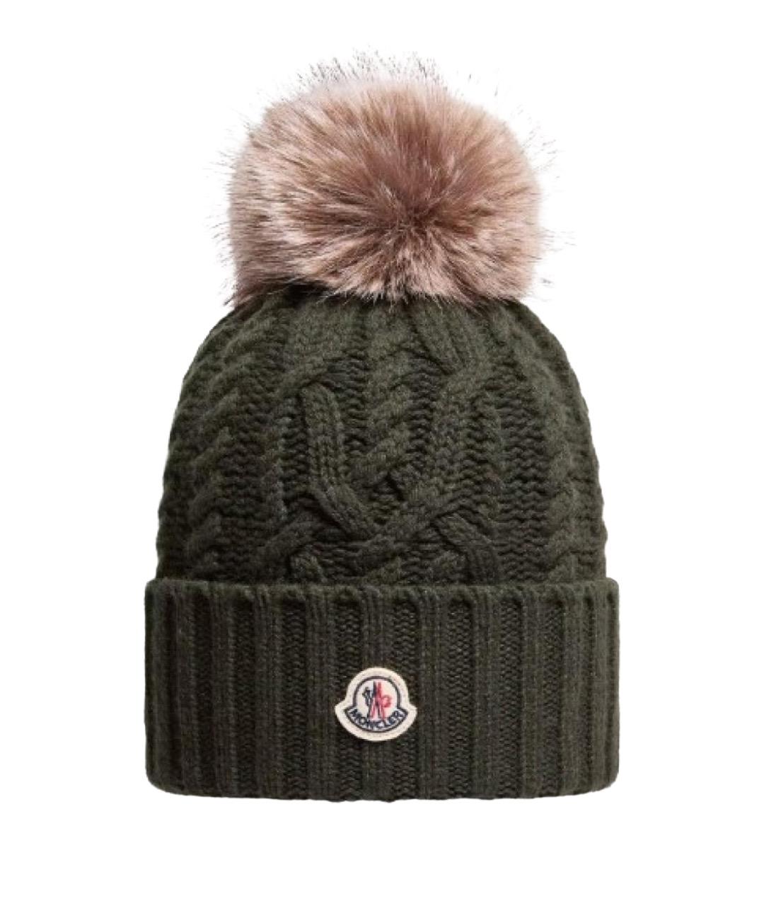 MONCLER Зеленая шапка, фото 1