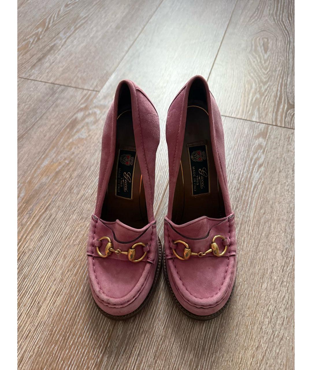 GUCCI Розовые замшевые туфли, фото 2