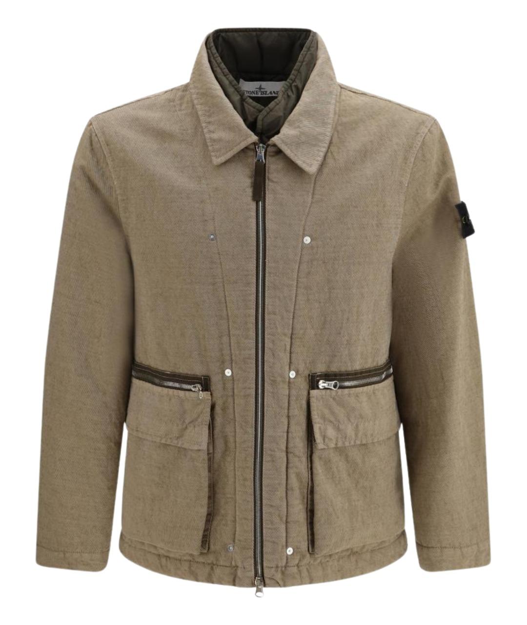 STONE ISLAND Бежевая хлопковая куртка, фото 1