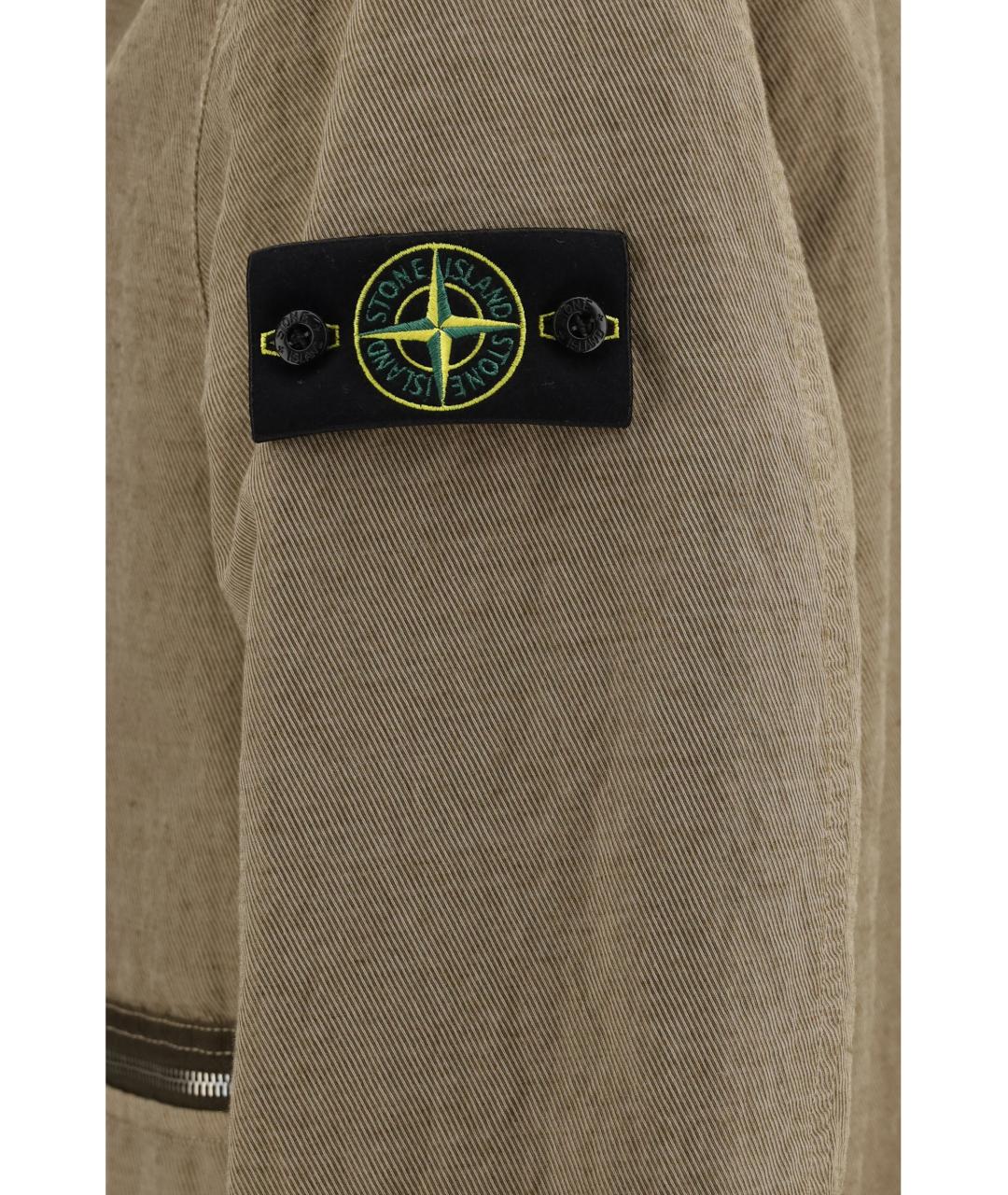 STONE ISLAND Бежевая хлопковая куртка, фото 3
