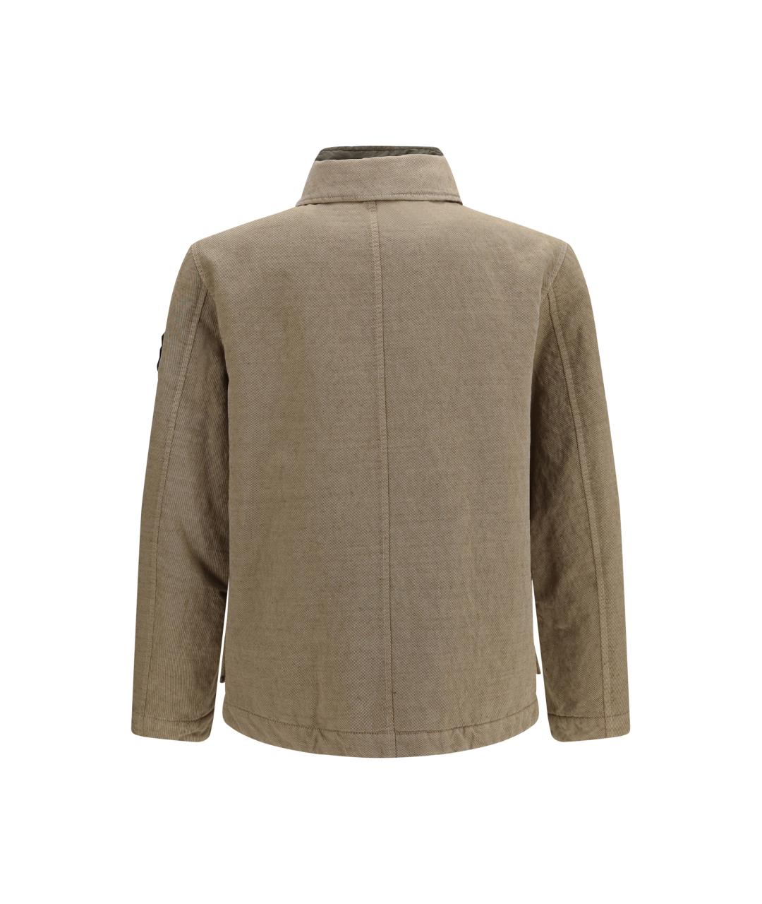 STONE ISLAND Бежевая хлопковая куртка, фото 2