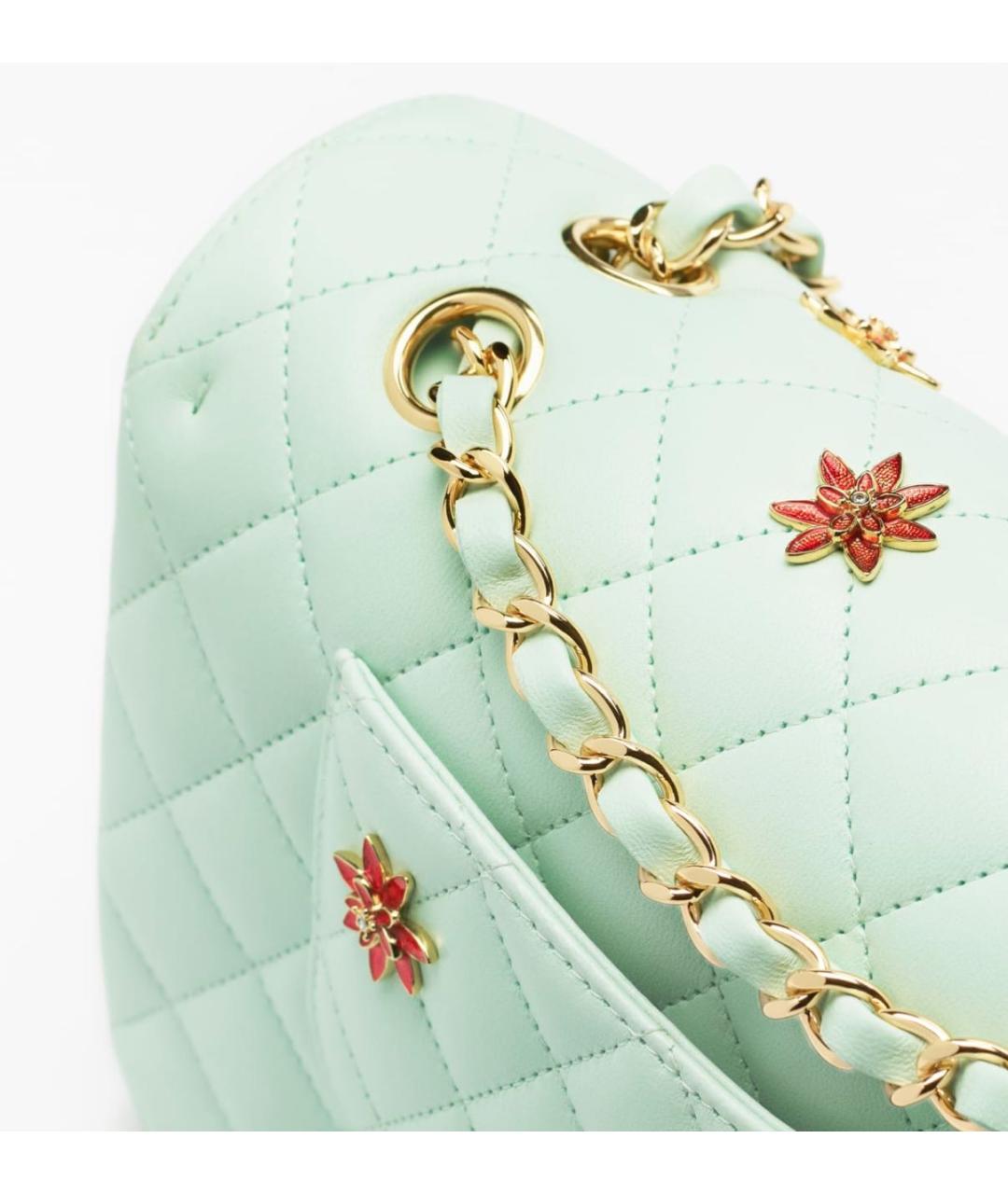 CHANEL Салатовая кожаная сумка через плечо, фото 4
