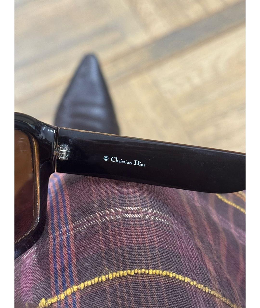 CHRISTIAN DIOR Золотые пластиковые солнцезащитные очки, фото 3