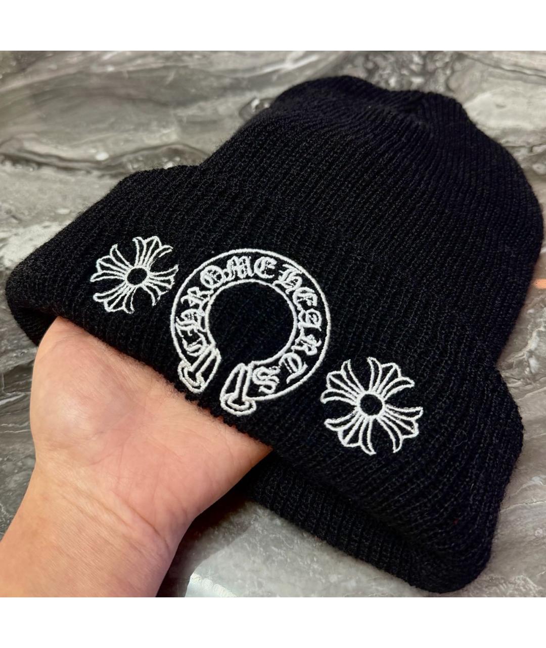 CHROME HEARTS Черная шерстяная шапка, фото 3