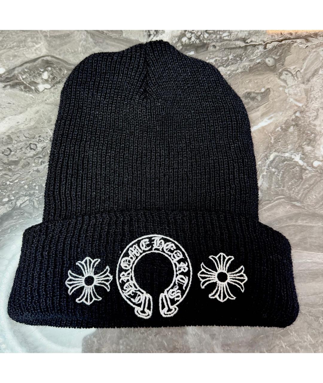 CHROME HEARTS Черная шерстяная шапка, фото 7