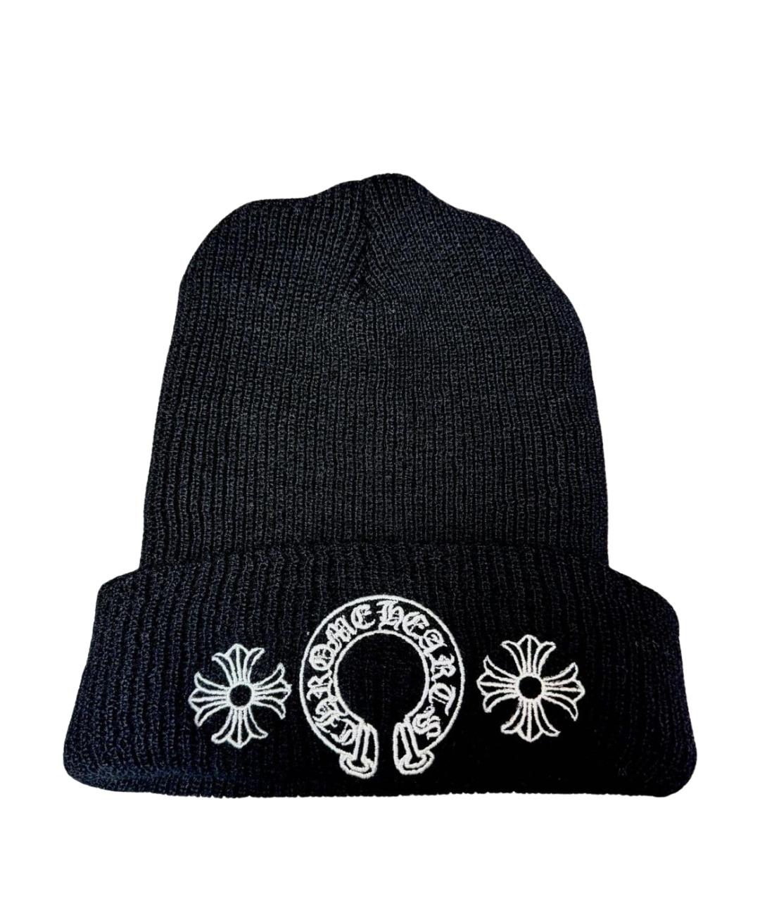 CHROME HEARTS Черная шерстяная шапка, фото 1