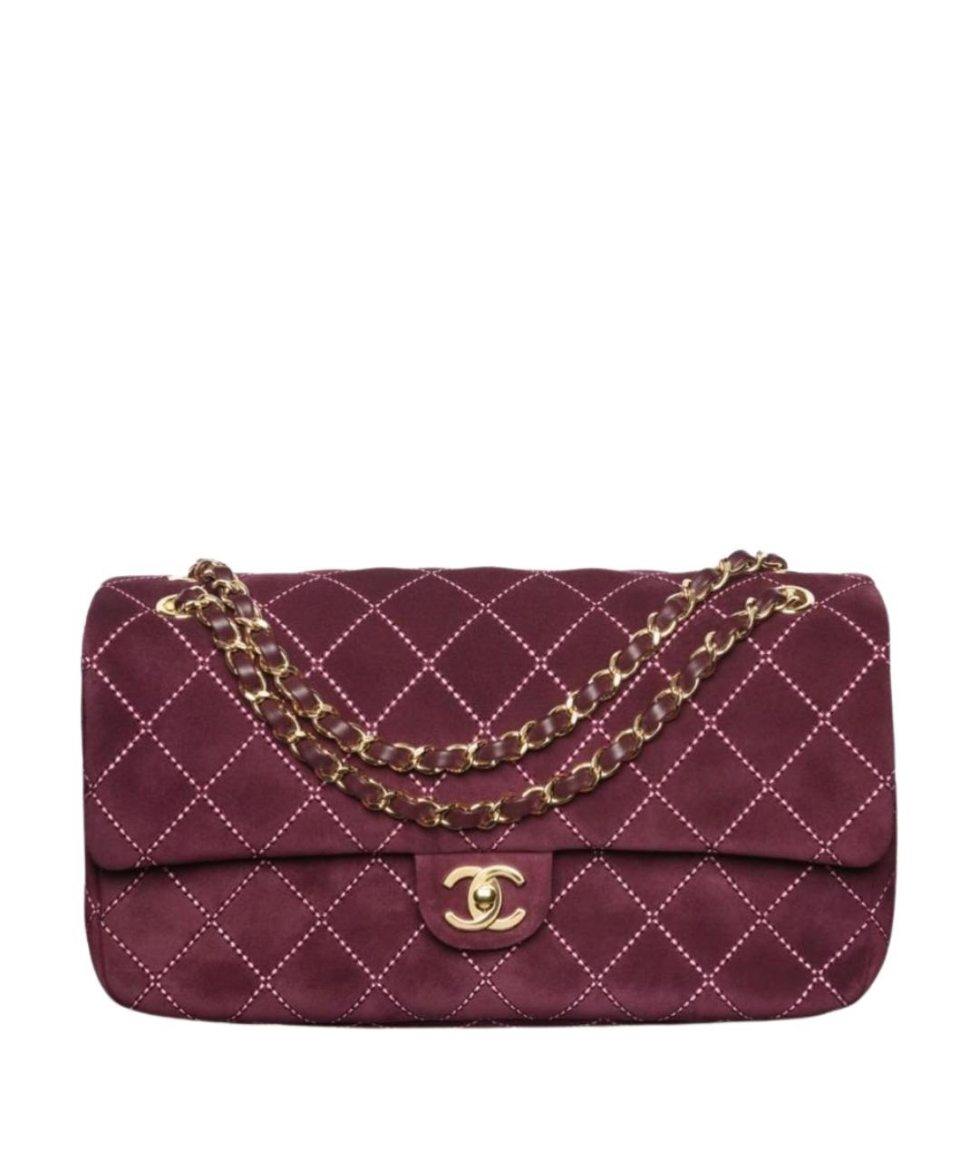 CHANEL Бордовая замшевая сумка через плечо, фото 1