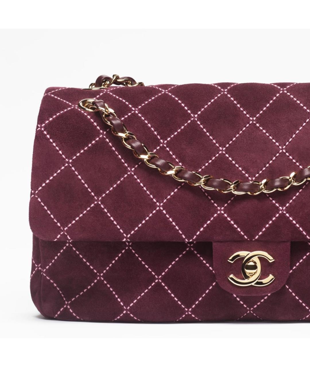 CHANEL Бордовая замшевая сумка через плечо, фото 4