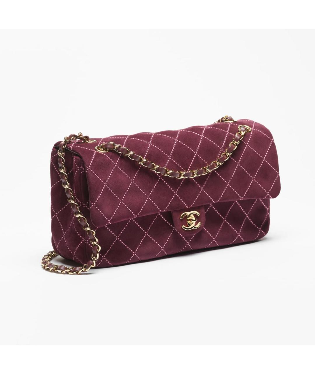 CHANEL Бордовая замшевая сумка через плечо, фото 2