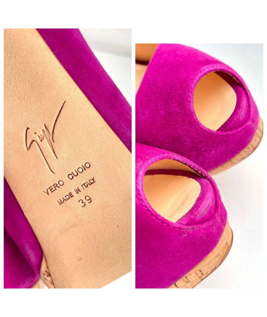 GIUSEPPE ZANOTTI DESIGN Фуксия замшевые туфли, фото 8