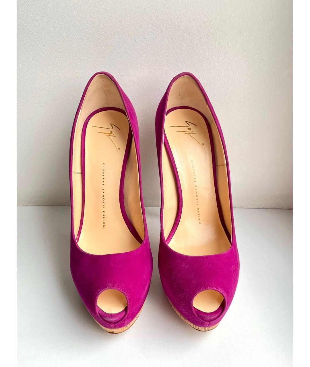 GIUSEPPE ZANOTTI DESIGN Фуксия замшевые туфли, фото 4