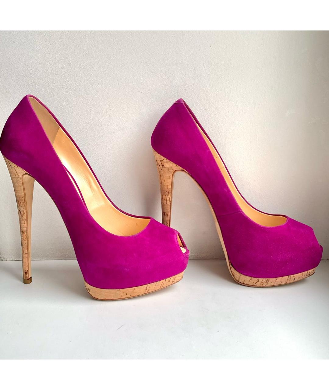 GIUSEPPE ZANOTTI DESIGN Фуксия замшевые туфли, фото 6