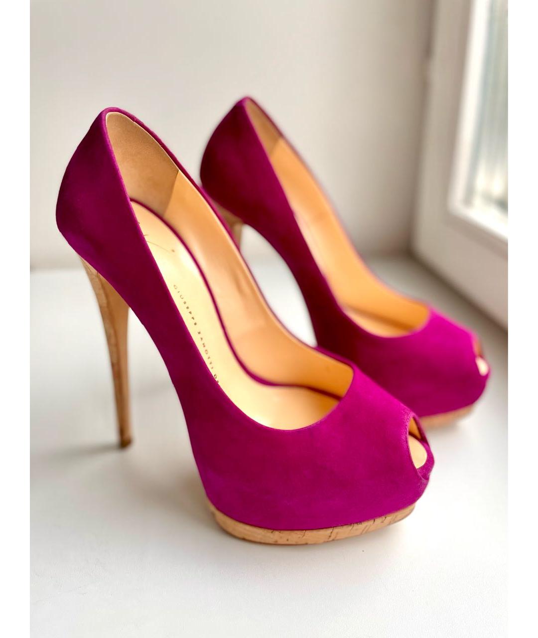 GIUSEPPE ZANOTTI DESIGN Фуксия замшевые туфли, фото 2