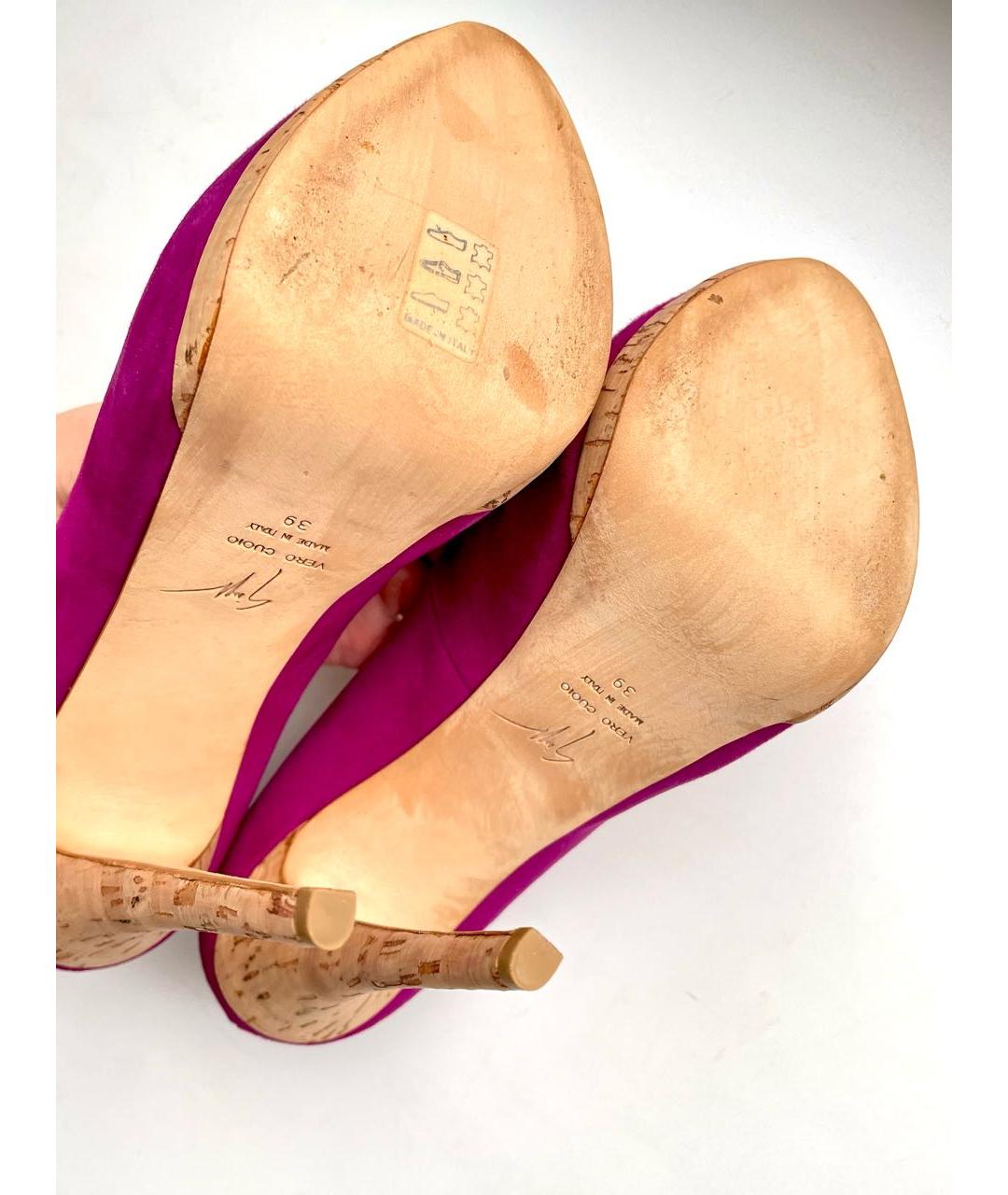 GIUSEPPE ZANOTTI DESIGN Фуксия замшевые туфли, фото 7