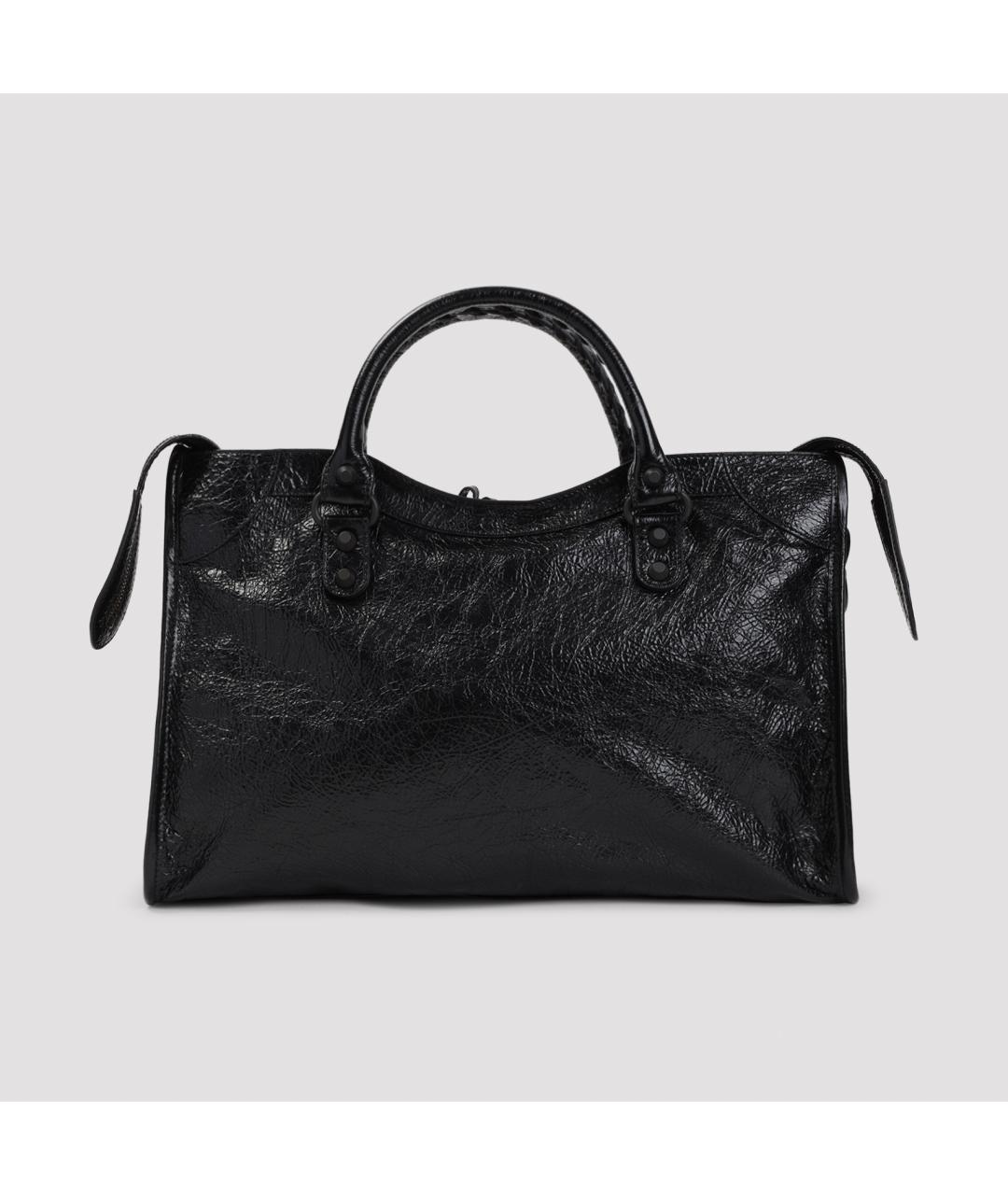 BALENCIAGA Черная кожаная сумка тоут, фото 3