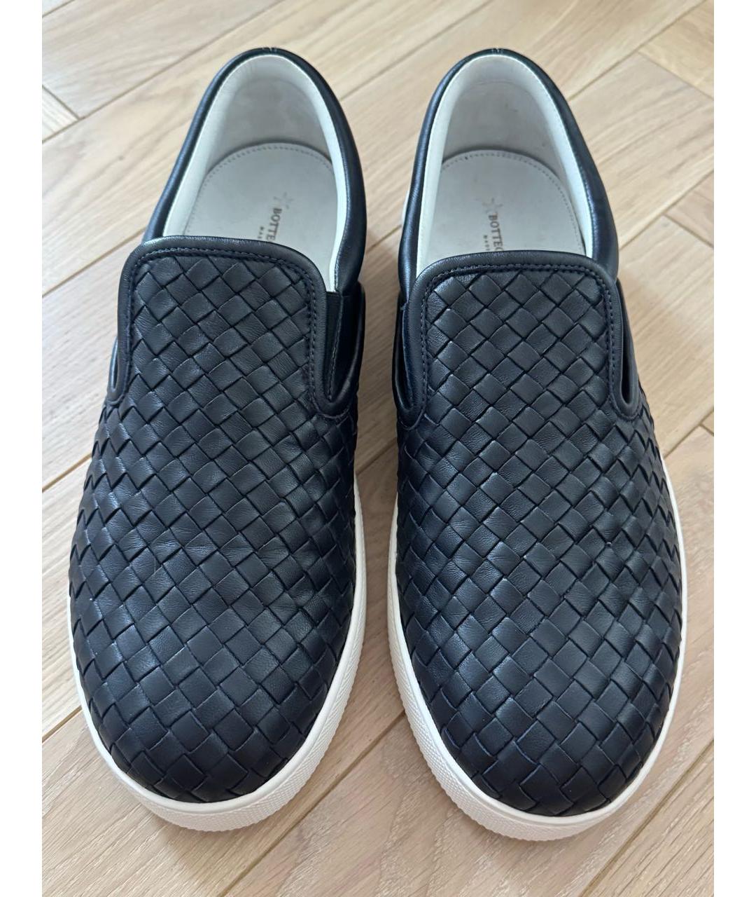 BOTTEGA VENETA Черные кожаные слипоны, фото 2