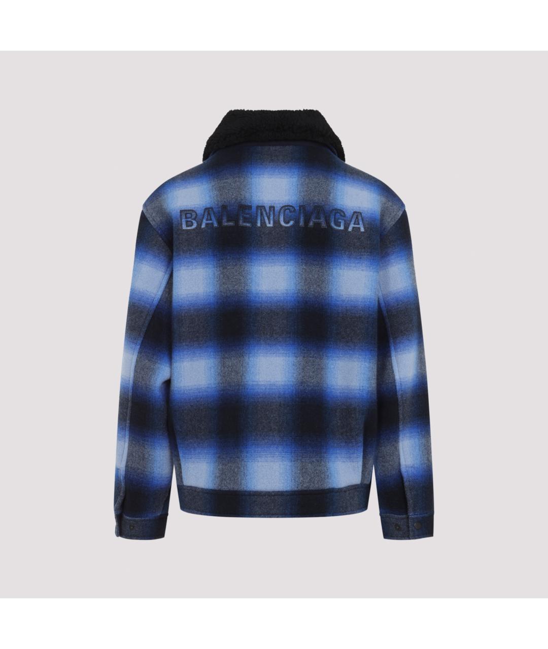 BALENCIAGA Синяя шерстяная куртка, фото 3