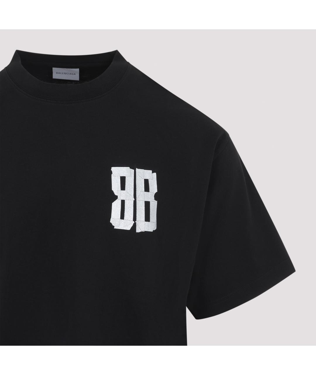 BALENCIAGA Черная хлопковая футболка, фото 4