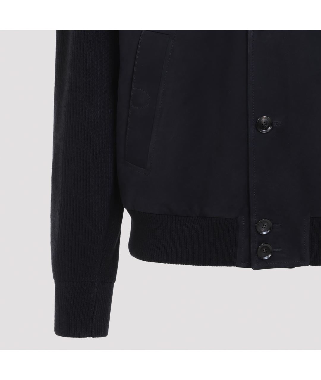 BRIONI Темно-синяя кожаная куртка, фото 4