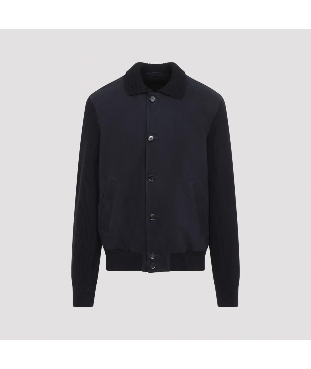 BRIONI Темно-синяя кожаная куртка, фото 2