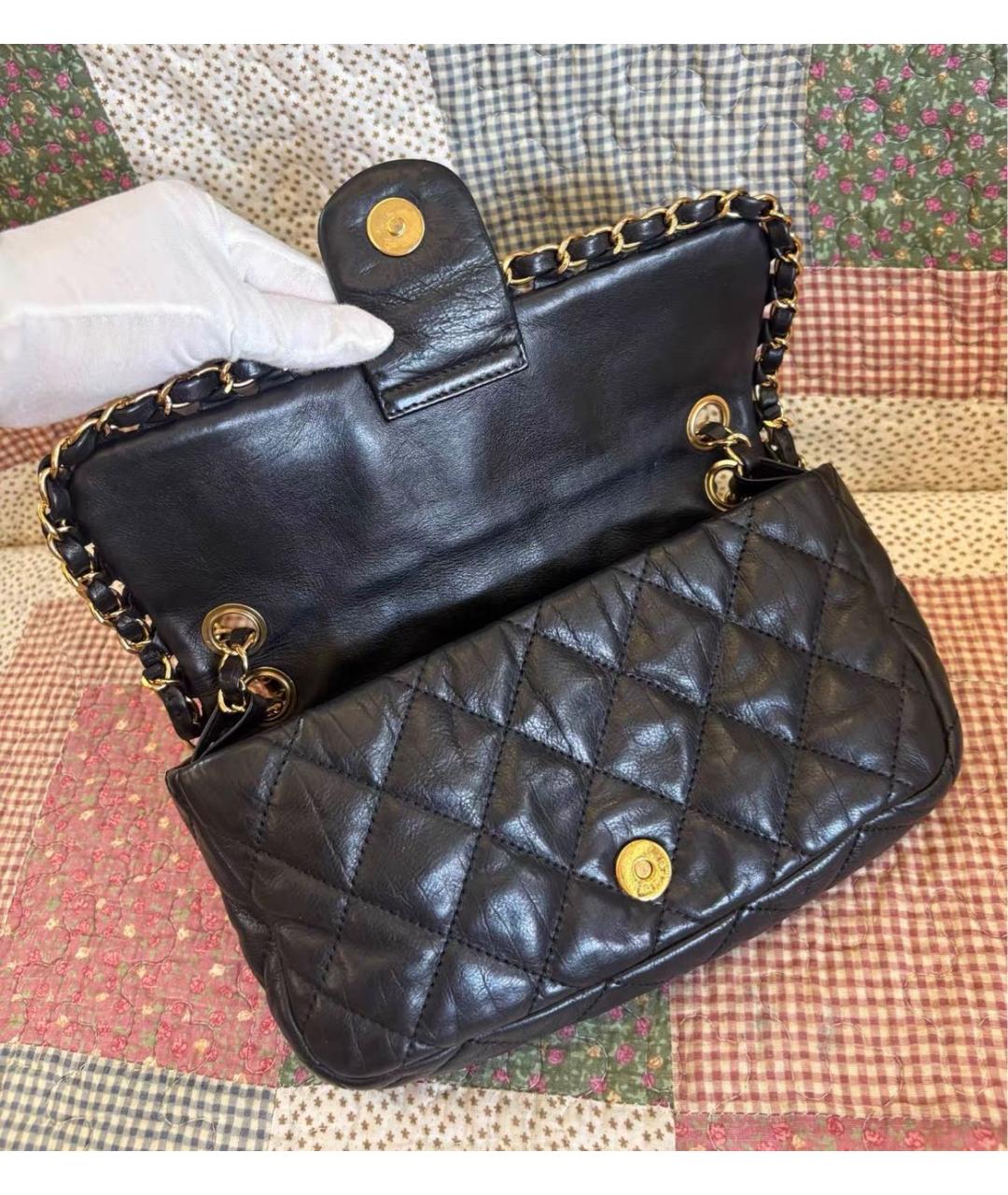 CHANEL Черная кожаная сумка через плечо, фото 3