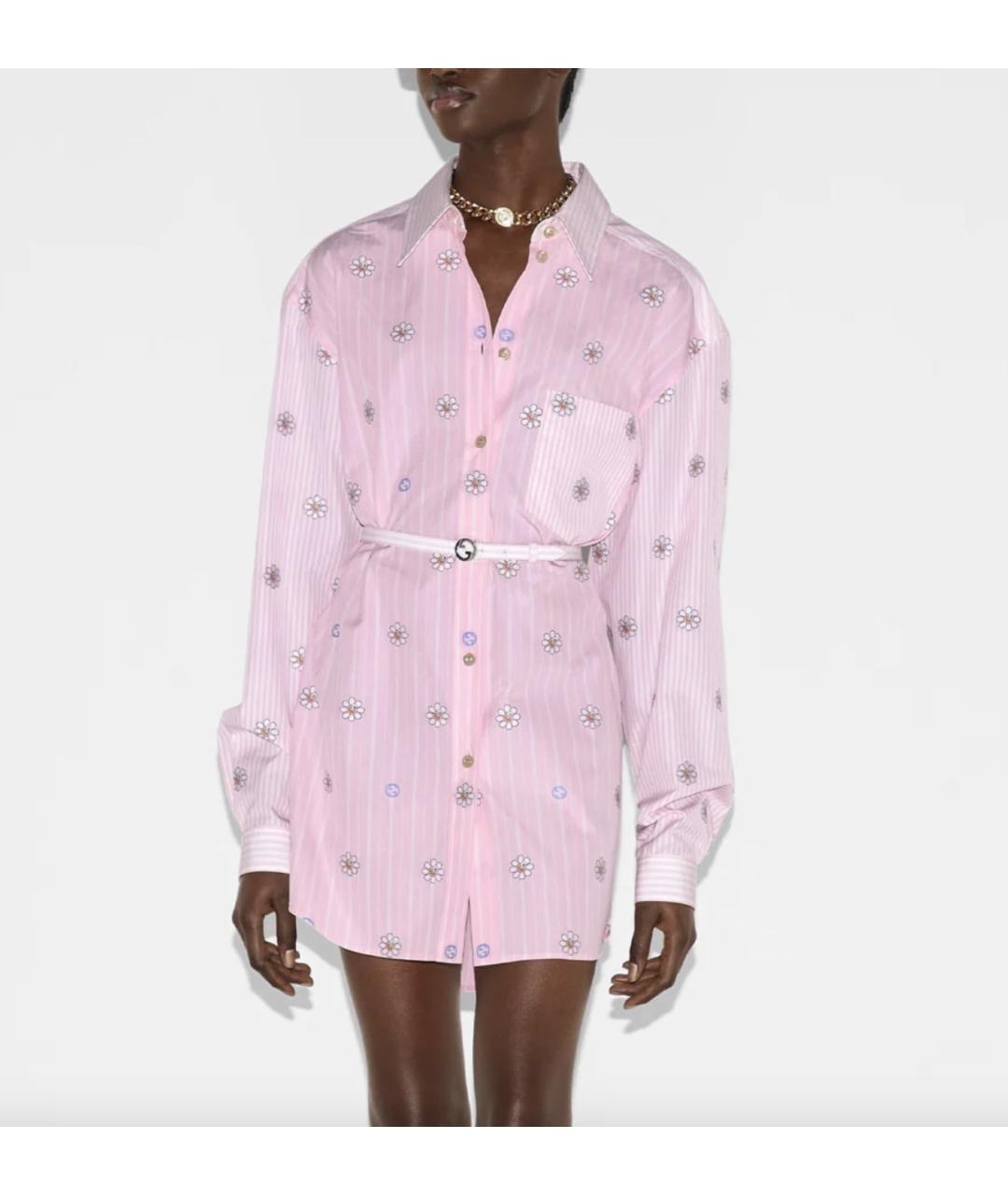 GUCCI Розовая хлопковая рубашка, фото 6