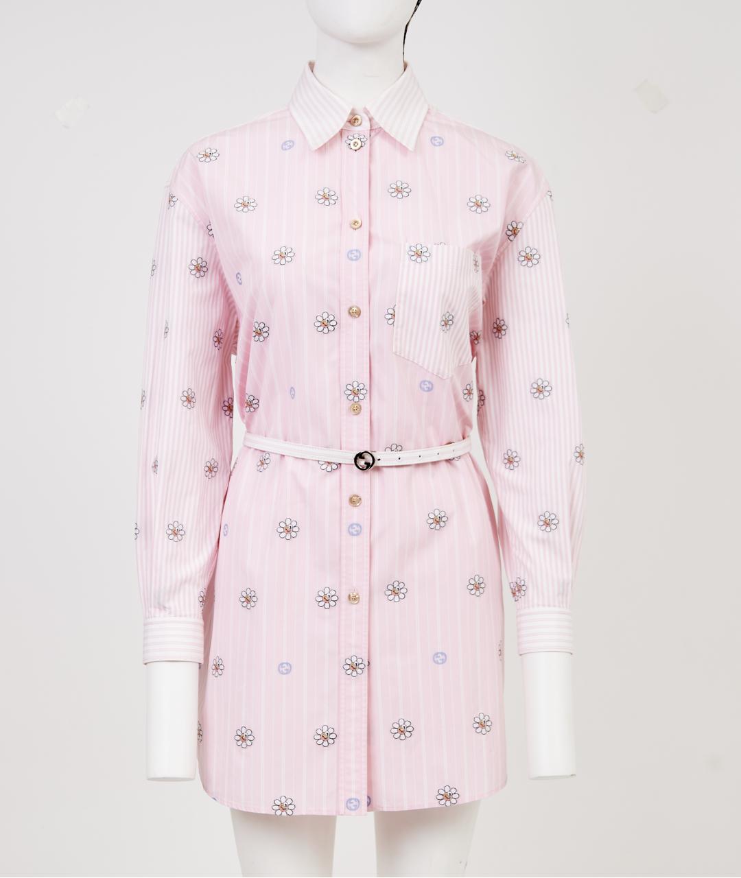 GUCCI Розовая хлопковая рубашка, фото 9