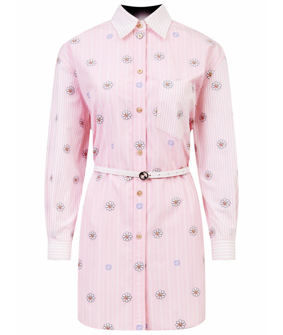 GUCCI Розовая хлопковая рубашка, фото 1