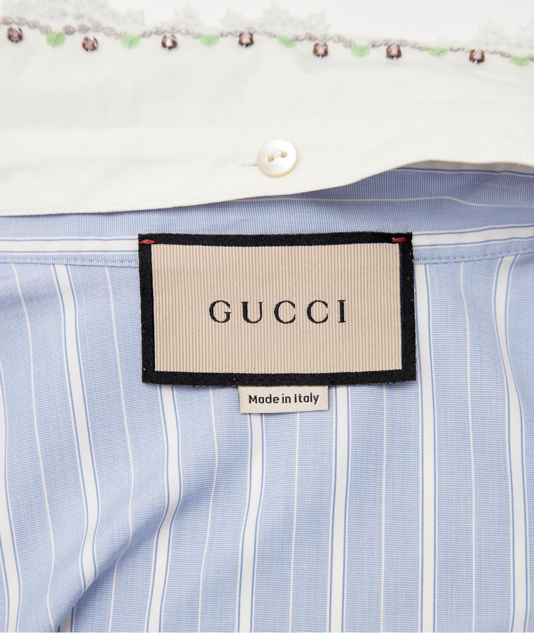 GUCCI Голубая хлопковая рубашка, фото 3