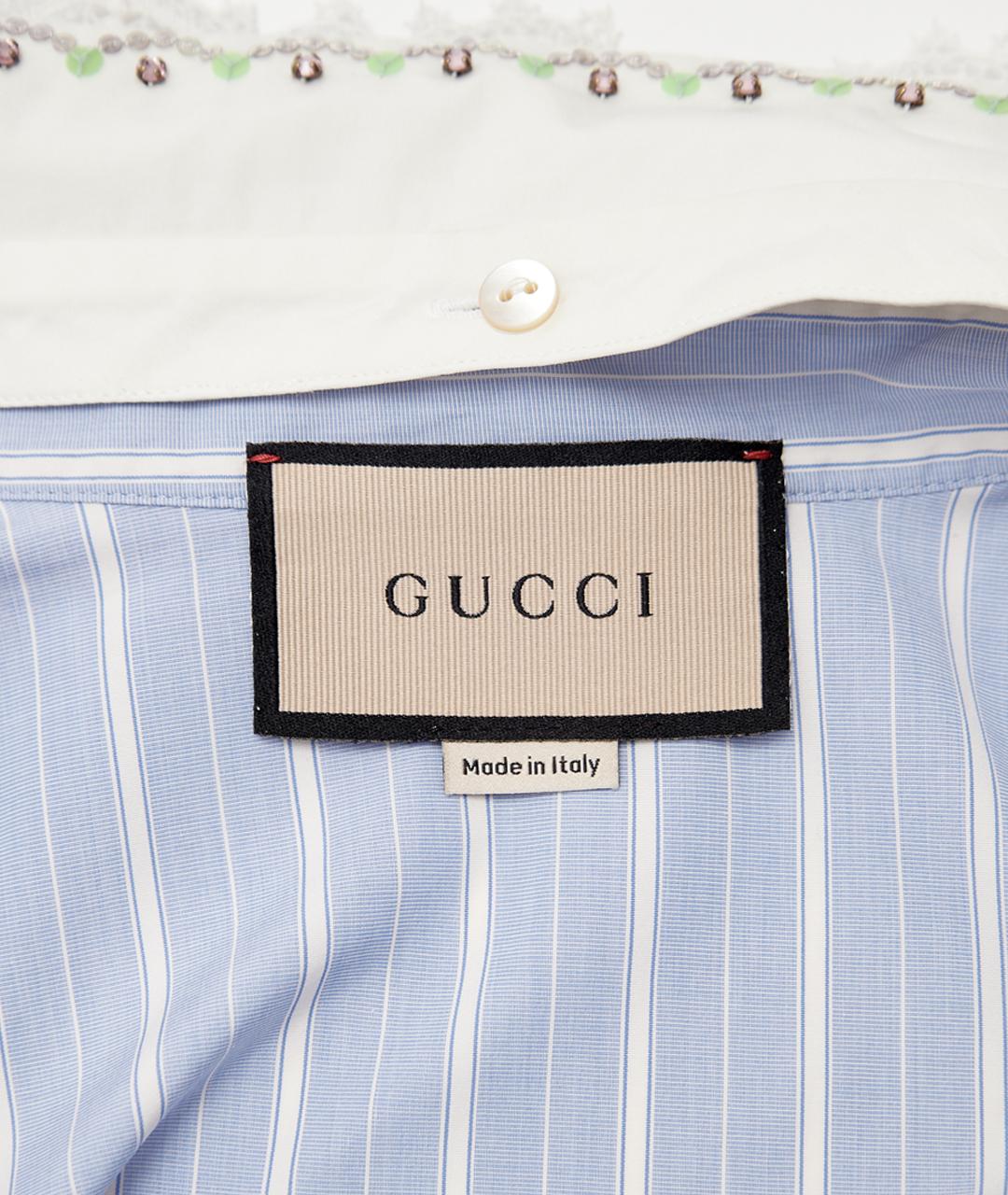 GUCCI Голубая хлопковая рубашка, фото 7